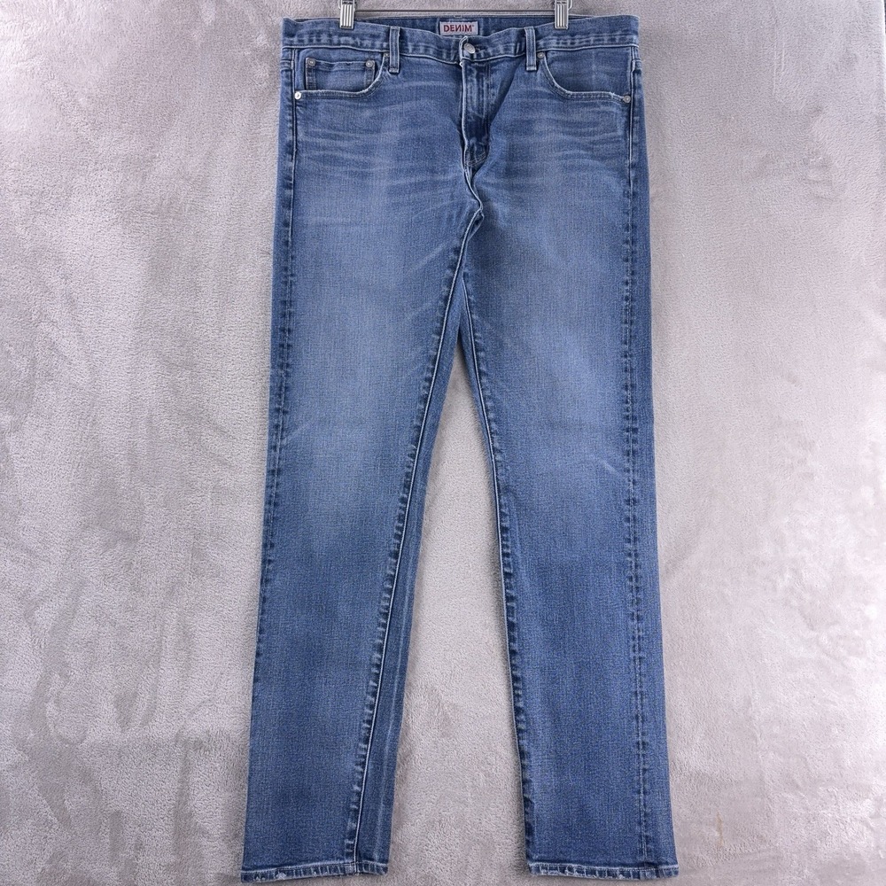 S.M.N Denim Jeans Mens Size 36x33 Blue Medium Wash‎ The Finn Tapered Slim